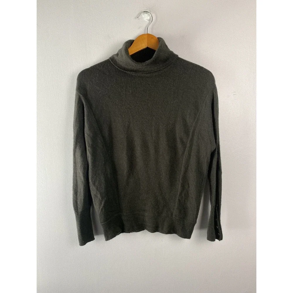 Moth Anthropologie Sweater Turtleneck Wool Button Womens XS